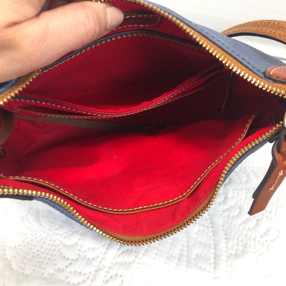 Dooney and Bourke leather shoulder bag, blue, EUC - Picture 3 of 12